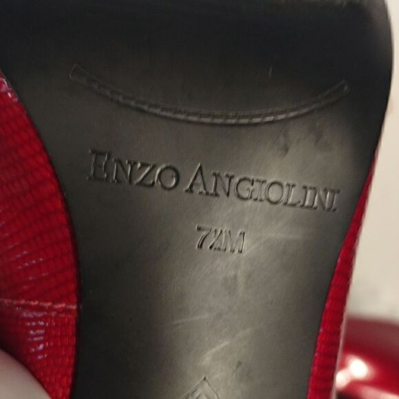 Enzo Angiolini Red Kitten Heel Pumps - Picture 5 of 6